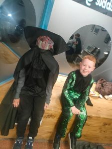 two children dressed up